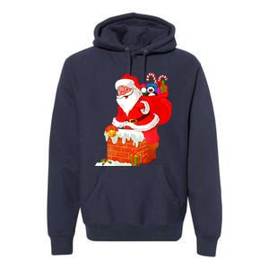 Santa Claus Into The Chimney Premium Hoodie