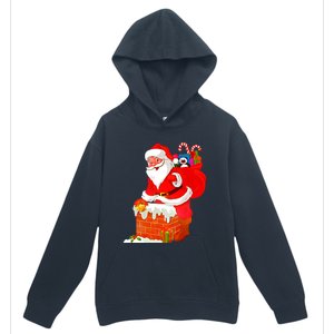 Santa Claus Into The Chimney Urban Pullover Hoodie