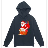 Santa Claus Into The Chimney Urban Pullover Hoodie