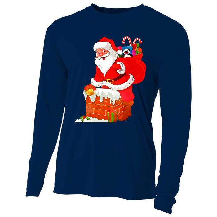 Santa Claus Into The Chimney Cooling Performance Long Sleeve Crew