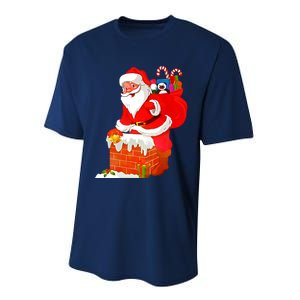 Santa Claus Into The Chimney Performance Sprint T-Shirt