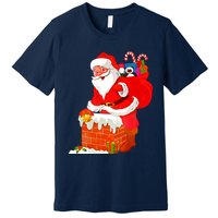 Santa Claus Into The Chimney Premium T-Shirt