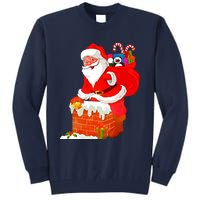 Santa Claus Into The Chimney Tall Sweatshirt