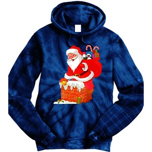 Santa Claus Into The Chimney Tie Dye Hoodie