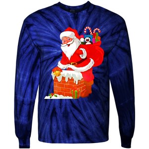 Santa Claus Into The Chimney Tie-Dye Long Sleeve Shirt