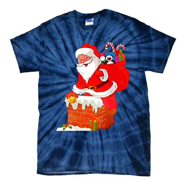 Santa Claus Into The Chimney Tie-Dye T-Shirt