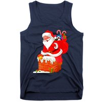 Santa Claus Into The Chimney Tank Top