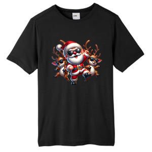 Santa Claus Is Dancing On Xmas Christmas Funny Cool Gift Tall Fusion ChromaSoft Performance T-Shirt