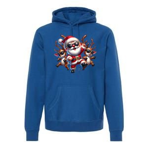 Santa Claus Is Dancing On Xmas Christmas Funny Cool Gift Premium Hoodie