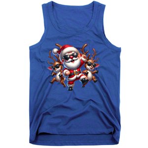 Santa Claus Is Dancing On Xmas Christmas Funny Cool Gift Tank Top