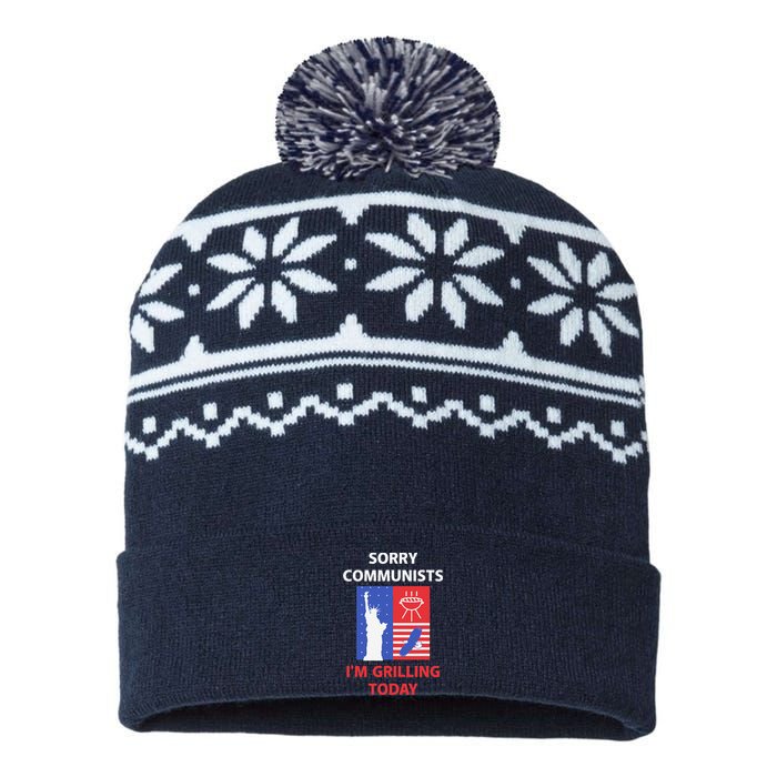 Sorry Communists Im Grilling Today USA-Made Snowflake Beanie