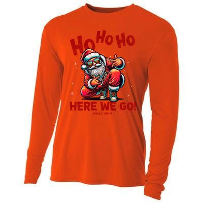 Santa Claus Is Dancing On Xmas Christmas Funny Gift Cooling Performance Long Sleeve Crew