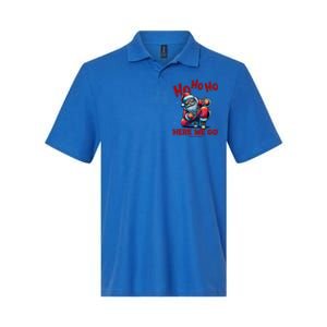 Santa Claus Is Dancing On Xmas Christmas Funny Gift Softstyle Adult Sport Polo