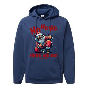 Santa Claus Is Dancing On Xmas Christmas Funny Gift Performance Fleece Hoodie