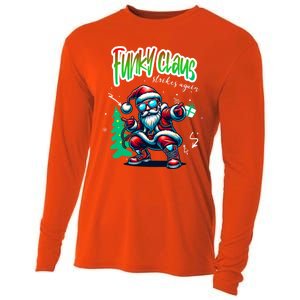 Santa Claus Is Dancing On Xmas Christmas Funny Gift Cooling Performance Long Sleeve Crew