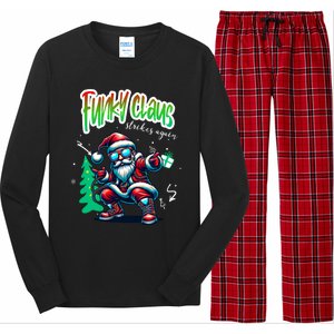 Santa Claus Is Dancing On Xmas Christmas Funny Gift Long Sleeve Pajama Set