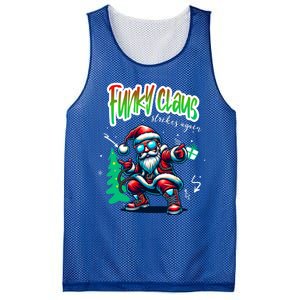 Santa Claus Is Dancing On Xmas Christmas Funny Gift Mesh Reversible Basketball Jersey Tank