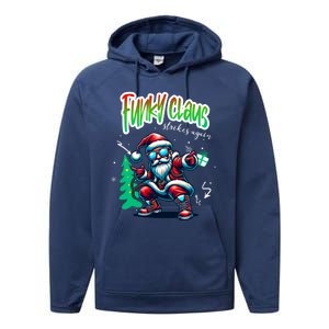 Santa Claus Is Dancing On Xmas Christmas Funny Gift Performance Fleece Hoodie