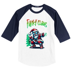 Santa Claus Is Dancing On Xmas Christmas Funny Gift Baseball Sleeve Shirt