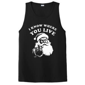 Santa Christmas I Know Where You Live PosiCharge Competitor Tank