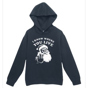 Santa Christmas I Know Where You Live Urban Pullover Hoodie