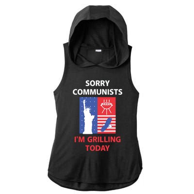 Sorry Communists Im Grilling Today Apparel Ladies PosiCharge Tri-Blend Wicking Draft Hoodie Tank