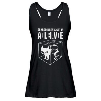 SchrodingerS Cat Is Alive Dead Paradox Science Geek Ladies Essential Flowy Tank