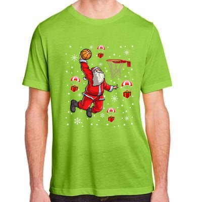 Santa Claus Is Playing Basketball Christmas Gift Adult ChromaSoft Performance T-Shirt