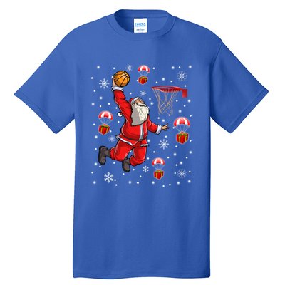 Santa Claus Is Playing Basketball Christmas Gift Tall T-Shirt