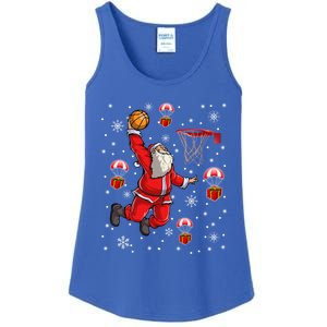 Santa Claus Is Playing Basketball Christmas Gift Ladies Essential Tank