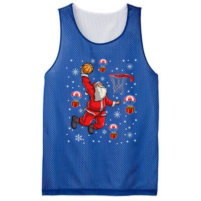 Santa Claus Is Playing Basketball Christmas Gift Mesh Reversible Basketball Jersey Tank