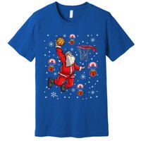 Santa Claus Is Playing Basketball Christmas Gift Premium T-Shirt