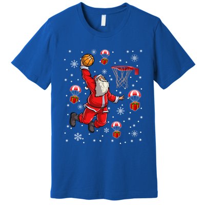 Santa Claus Is Playing Basketball Christmas Gift Premium T-Shirt