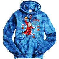 Santa Claus Is Playing Basketball Christmas Gift Tie Dye Hoodie