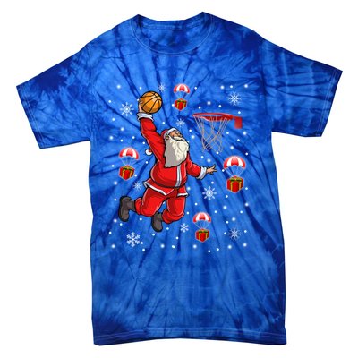 Santa Claus Is Playing Basketball Christmas Gift Tie-Dye T-Shirt