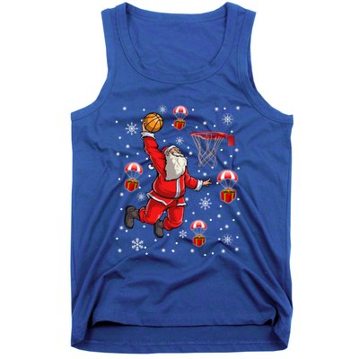 Santa Claus Is Playing Basketball Christmas Gift Tank Top