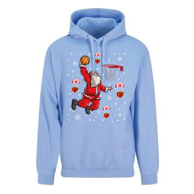 Santa Claus Is Playing Basketball Christmas Gift Unisex Surf Hoodie