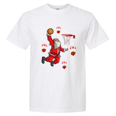 Santa Claus Is Playing Basketball Christmas Gift Garment-Dyed Heavyweight T-Shirt