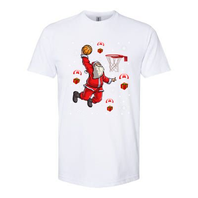 Santa Claus Is Playing Basketball Christmas Gift Softstyle CVC T-Shirt