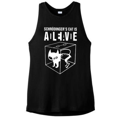 SchrodingerS Cat Is Alive Dead Ladies PosiCharge Tri-Blend Wicking Tank