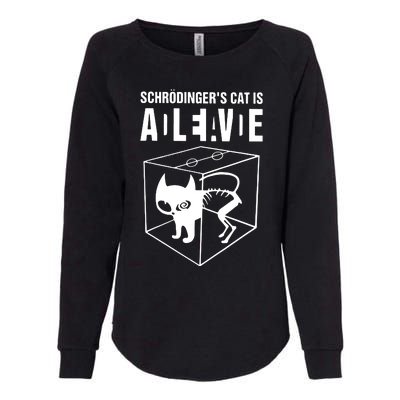 SchrodingerS Cat Is Alive Dead Womens California Wash Sweatshirt