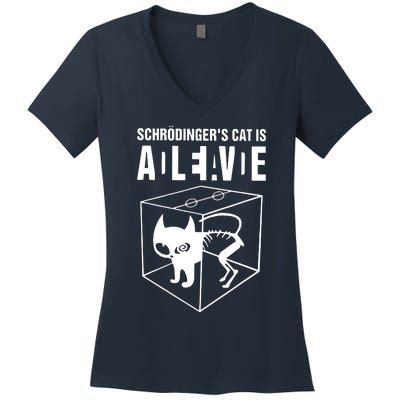 SchrodingerS Cat Is Alive Dead Women's V-Neck T-Shirt