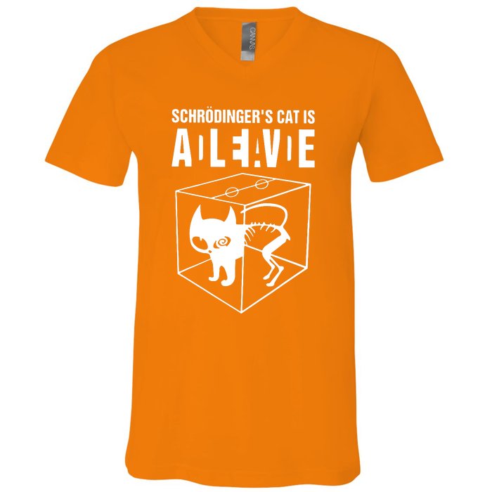 SchrodingerS Cat Is Alive Dead V-Neck T-Shirt