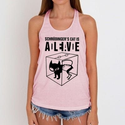 SchrodingerS Cat Is Alive Dead Women's Knotted Racerback Tank