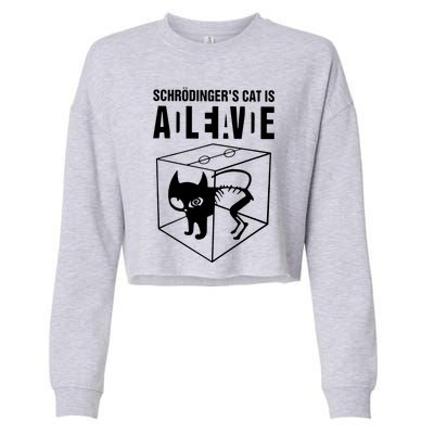 SchrodingerS Cat Is Alive Dead Cropped Pullover Crew