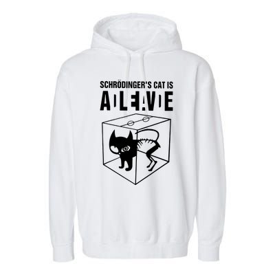 SchrodingerS Cat Is Alive Dead Garment-Dyed Fleece Hoodie