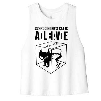 SchrodingerS Cat Is Alive Dead Women's Racerback Cropped Tank