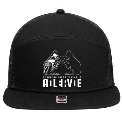 SchrodingerS Cat Is Both Dead And Alive Physics Physicist 7 Panel Mesh Trucker Snapback Hat