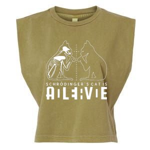 SchrodingerS Cat Is Both Dead And Alive Physics Physicist Garment-Dyed Women's Muscle Tee