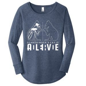 SchrodingerS Cat Is Both Dead And Alive Physics Physicist Women's Perfect Tri Tunic Long Sleeve Shirt